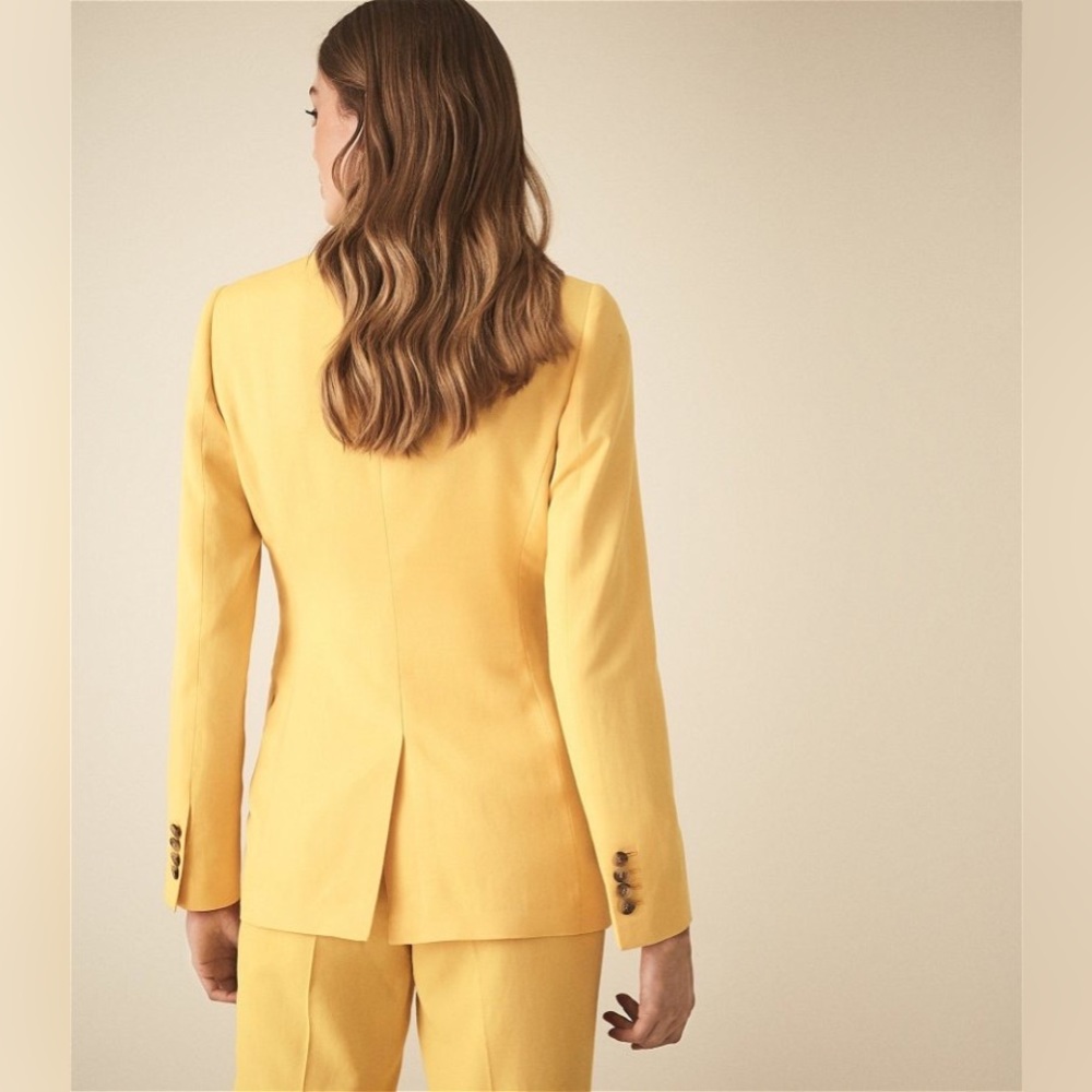 REISS Women's Haya Jacket Single Breasted Blazer Sun Yellow Size US 10 $440 - Picture 7 of 8